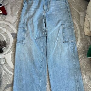Light wash frame jeans